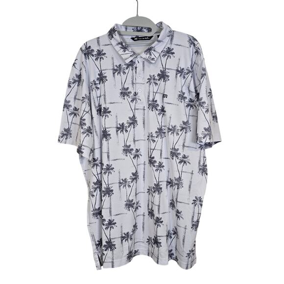 Travis Mathew Other - Men's Travis Mathew White & Gray Palm Tree Golf Polo | Size XXL